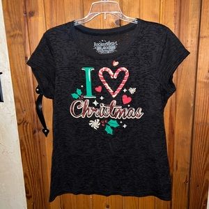 Black Christmas Shirt Shiny Metallic XL